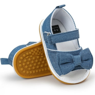 Pram Shoes Newborn Baby Girl Infant Blue Shoes Toddler PreWalker Denim 0-12 Pram Shoes Newborn Baby Girl Infant Blue Shoes Toddler PreWalker Denim 0-12